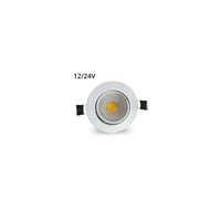 Indbygningsspot, 3W, 8,5 cm, hvid kant, dmpbar, 12V/24V