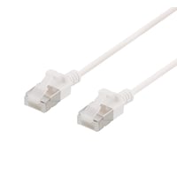 DELTACO U/FTP Cat6a patch cable, slim, 3,8mm in diameter, 2m, white