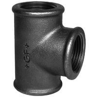 Sort tee m. muffer – 1″ x 1″ x 1″