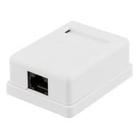 DELTACO Unshielded network socket, Surface UTP 1xRJ45, Cat6, hvid