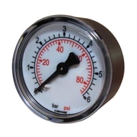 Manometer, 0 - 6,0 bar, luftfyldt