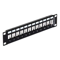 Delock 10 tommer Keystone Patch Panel, 12 porte, metal, sort