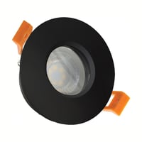 GU10 indbygningsspot, IP65, rund, sort, 230V - uden lyskilde