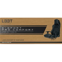 L33T E-Sport Pro Comfort Gaming Chair (PU) Black Gamer Stol - Sort - PU Læder - 170 kg