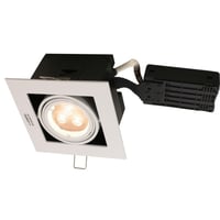 Nordtronic Perla Indbygningsspot Gu10 230v Led Firkantet Hvid Mat Inkl. Philips 2700k 380lm Cri>80 15.000 Timer Ej Dmpbar Restsalg