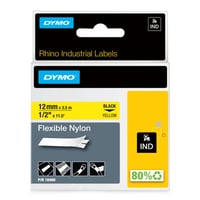 DYMO Rhino industri tape, fleksibel nylon, sort p gul, 12mm x 3,5m