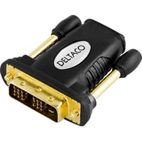 Billede af DELTACO HDMI-adapter, HDMI 19-pin hun til DVI-D Single Link han, guldpletteret