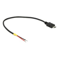 Se Delock Cable USB 2.0 Micro-B male > 2 x open wires power 20 cm hos WATTOO.DK