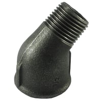 Vinkel 1'' 45gr muf/nip, sort