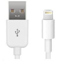 Lightning Cable MFi, 2 meter ledning, hvid, 8-pin lightning til USB-A han, opladning og synkronisering, 2,4A billede