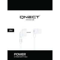 Qnect Mains Cable Safety Angled - Type C13 Angled 2m Wht - Ledning
