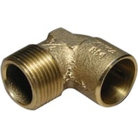 Messing loddevinkel muffe/nippel, 15 mm x 1/2" - 90°