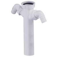 Tilslutningsrr PP, 1 1/2'', 40mm, 2 studse, hvid