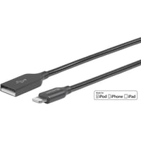 Lightning kabel MFI, 1,5 meter, stl, 8-pin Lightning - USB A han, gunmetal gr