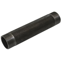 Sort glat nippelrør, R1" x R1", 50 mm lang