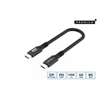 usb-c til usb-c kabel, 0,15 meter, premium, 100W, 40Gbps, USB4 Gen 3x2