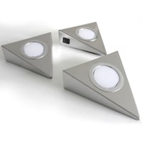 Trekant LED-spot til underskabsbelysning, 3 spots og driver, Emerald
