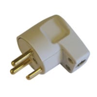 Stikprop V5, vinkel, rund med jord, hvid