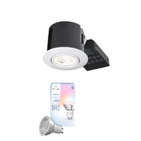Philips Hue indbygningsspot 230V LED (rund) med Philips Hue Essential, GU10, hvid (mat) - Nordtronic