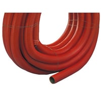 Wavin ‘DVR’ – Rdt korrugeret kabelrr i rulle med trktrd og glat inderside, 63 mm udv. / 51 mm indv. diameter – 50 meter