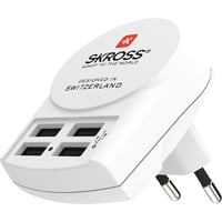 SKROSS Euro USB-oplader, 4 x USB-A, 12 W, hvid