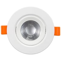 7W Ø10cm LED indbygningsspot - Hul: Ø8 cm, Mål: Ø10 cm, Indbygget driver - Dæmpbar : Ikke dæmpbar, Kulør : Varm