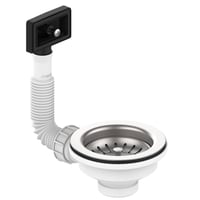 Lavabo Basic S2 bundventilsæt m/overløb neutral rustfrit stål