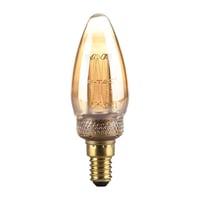 E14 2W LED Art Filament kertepre, amber glas, 65lm, 1800K