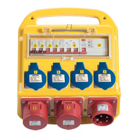 Byggestrmstavle, 16A med 4x3P 16A og 2x5P 16A CEE - Wexim