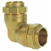 Isiflo - Vinkel kompressionskobling i messing, 90 32 x 32 mm billede