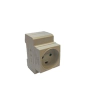 Stikdse, DK/jord, 16A, 250V, med pillesikring, til DIN-skinne, gr