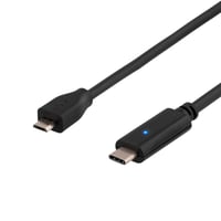 DELTACO USB 2.0 kabel, Type C M - Type MIcro B M, 0.5m, sort
