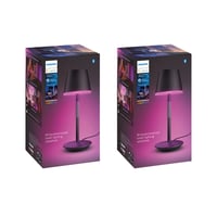Philips Hue Go brbar bordlampe, Color & White ambiance, 530lm, Zigbee + Bluetooth, sort - 2 stk