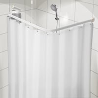 Unicolor badeforhng, anti-kalk, 120 x 200 cm, hvid