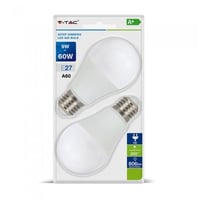 Billede af V-Tac 9W LED pre - 3-trin dmpbar, A60, on/off dmpbar, E27 (Erstatter 60W, 806lm, RA80) hos WATTOO.DK