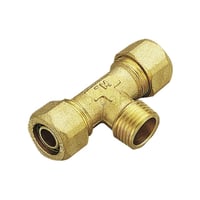 Pex T-stykke 22 x 1/2" x 22 mm m/nip, messing VA/GDV