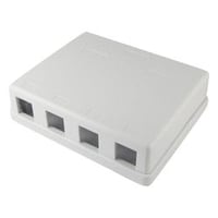 Montageboks til 4x Keystone konnektorer, RJ45 jack, hvid