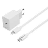 Komplet USB-C vgoplader, 20W vgadapter + 1 meter USB-C kabel, hvid billede
