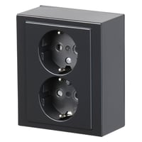 ABB Stikkontakt Schuko dobbelt komplet udvendig 16A antracit