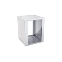 LK Actassi 19" vægrack fladpak med glasdør 600x600x752 mm, lysegrå
