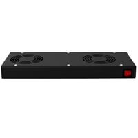 BKT Elektronik ventilator enhed, 2 ventilatorer med termostat, sort