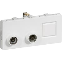 LK FUGA – Antenne/dataudtags slutdse til TV, FM radio og Actassi RJ45 konnektor el.lign. (TD301), 2 modul, hvid
