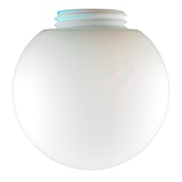 6: Glas kuppel Glob 180 mm, H170 mm, gevind 84,5 mm, mat opal
