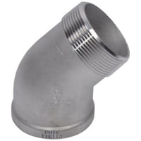 Billede af Vinkel 3/4" muffe-nippel. 45. Stbt. Rustfri AISI 316