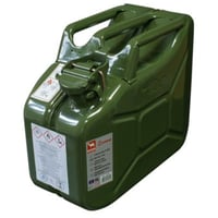 6: Jerry Can 10 liter, grn benzindunk i metal, proff, godkendt til transport, 35x30x16 cm - Sprehn