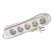 Stikdse 5R med jord, 1,5 m, hvid