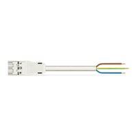 Tilslutningskabel Hanstik/fri ende, 3-polet, 2,50mm², 1M, hvid - Wago