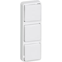 LK Mini Modul – Svagstrmstryk med 3 tryk, 25 x 75 mm, hvid