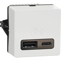 LK FUGA hurtiglader USB A+C, 3,4A, 1 modul, hvid