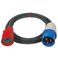 Adapterkabel PA102, 16A 230V CEE/DK stik, 1M